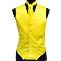 Yellow Mens Solid Vest