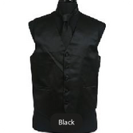 Black Mens Solid Vest