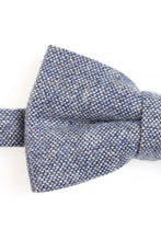 Load image into Gallery viewer, Blue Tweed Bow Tie
