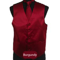 Burgundy Mens Solid Vest
