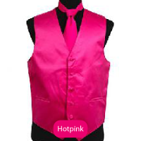 Hot Pink Mens Solid Vest