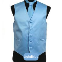 Lightl blue Mens Solid Vest
