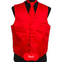 Red Mens Solid Vest